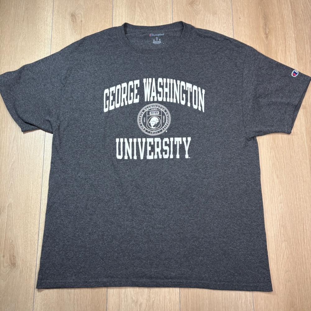 Champion George Washington University T-Shirt XL Gray GWU Collegiate Graphic Tee